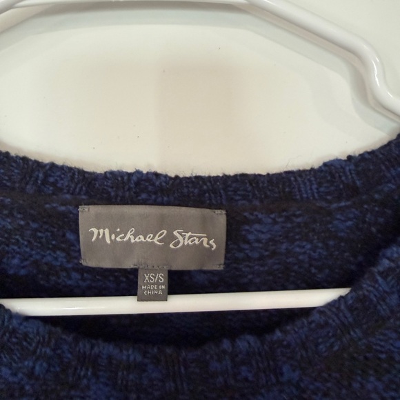 Michael Stars Navy Marled Crewneck Sweater with Zip Accents - Picture 12 of 12